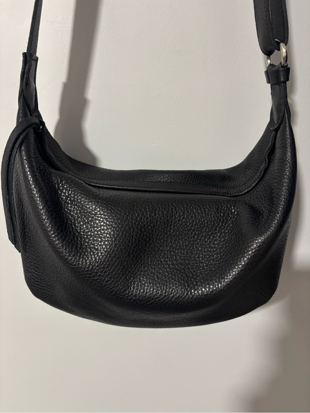 Roots Leather Crescent Cloud Crossbody Bag
